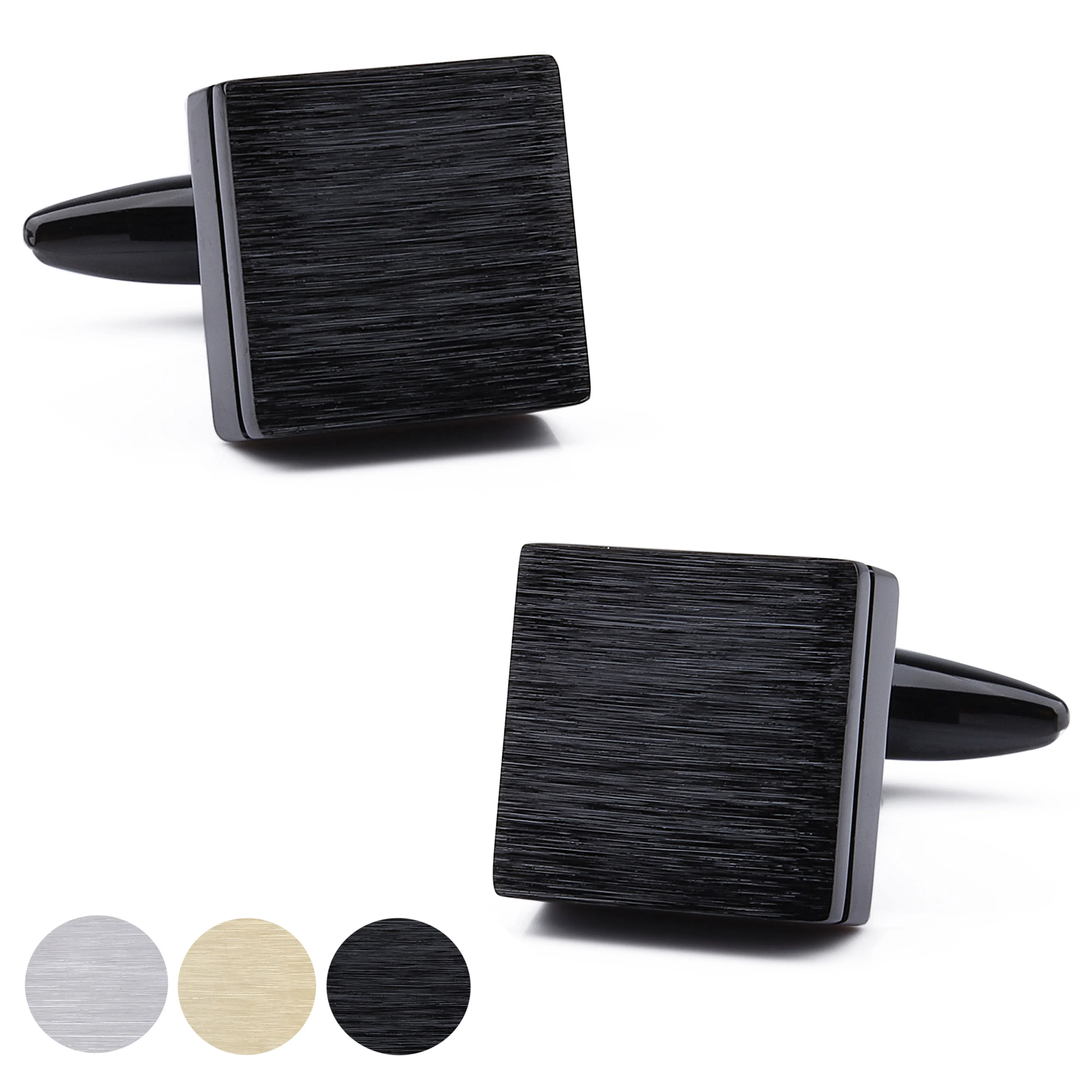 

HAWSON Fashion IP Black Cufflinks Gun Metal Men French Cufflinks Shirt Business Meeting Jewelry Cufflinks for Mens