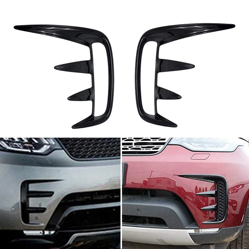 

2 Pcs Black ABS Front Fog Lamp Light Cover Bar Trim Fits For Land Rover L462 Discovery 5 2017 2018 2019 2020