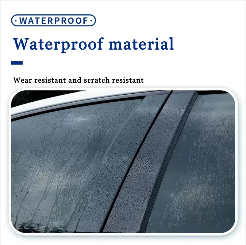 Фото Для BMW X5 E53 2000-2006 2001 2002 2003 2004 2005, яркий черный углеродное волокно, окно, дверь, водонепроницаемая наклейка B C №5
