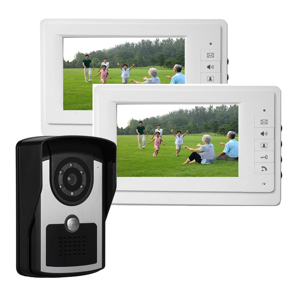 SYSD Video Doorbell 7'' Color Monitor Intercom for the apartment with Camera IP55 Rainproof Kit IR Camera