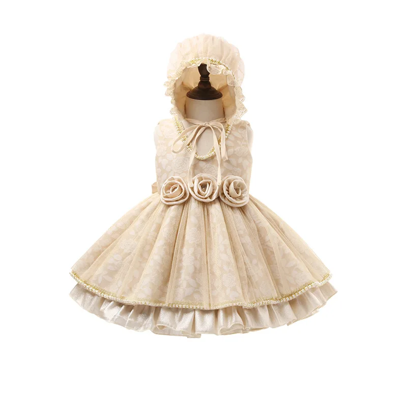 2 قطعة فستان فتاة الإسبانية الطفل الملكي الأميرة لوليتا الكرة ثوب فستان حفلة عيد ميلاد الفتيان الرضع رداء ثياب أطفال