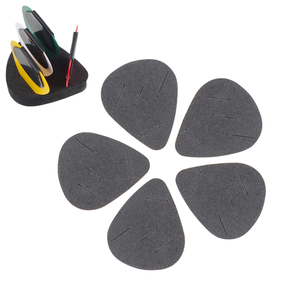 

5Pcs Guitar Pick Holder Black Sponge Plectrum Holder Case With Self Adhesive Portable Guitar Pick Holder Storage Tool Accessory