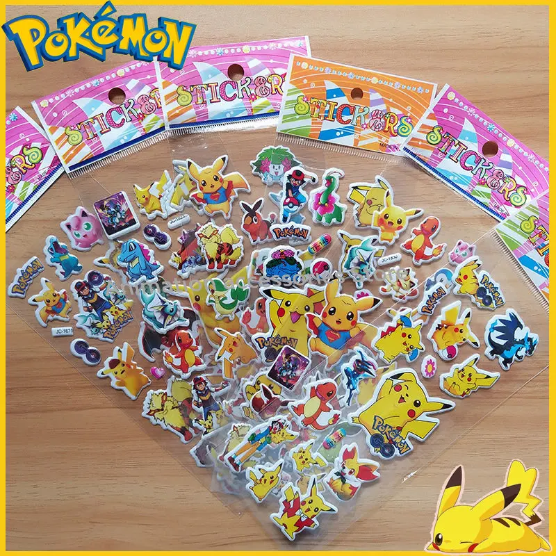 

Anime Pikachu Stickers Children Stickers Pokémon Stickers Cartoon Animation Pokemon Paste Ornament Toy Gift