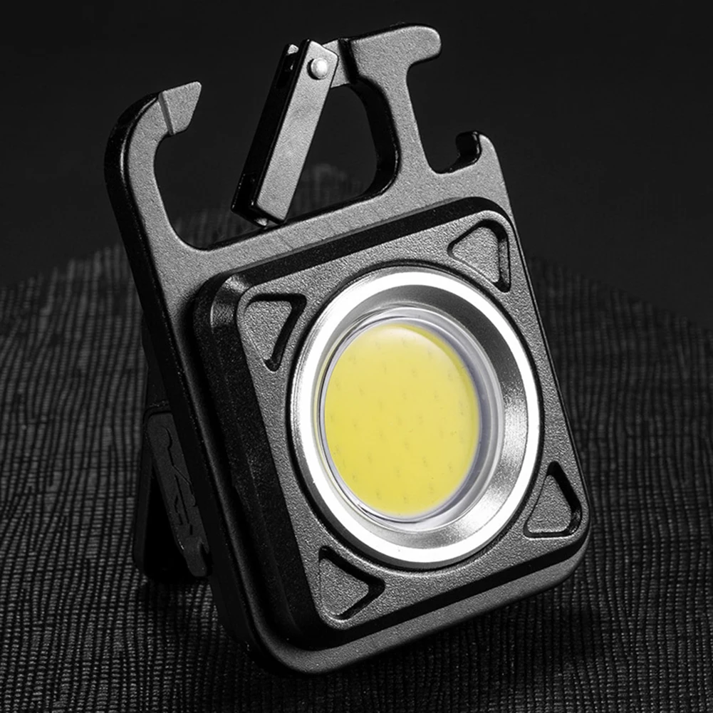 

Portable Mini COB LED Flashlight Keychain Handy Light Lamp Carabiner Camping Outdoor Torch for Hiking Traveling