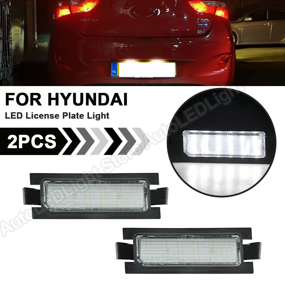 2PCS For Hyundai I30 (GD) Accent Elantra GT Hatchback 2013 2014 2015 2016 2017 Car LED License Plate Light Number Plate Lamp