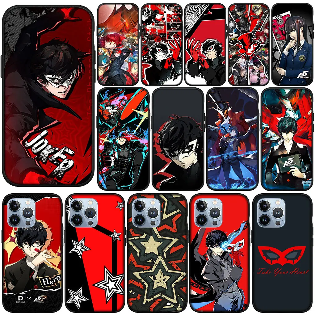 Мягкий силиконовый чехол P-Personas Game 5 P5s для Apple iPhone 16 11 Pro XS Max X XR 6s 7 8 6 Plus + SE 2022