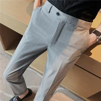 summer classic striped suit pants for men business dress formal office social pant casual wedding groom trousers costume homme