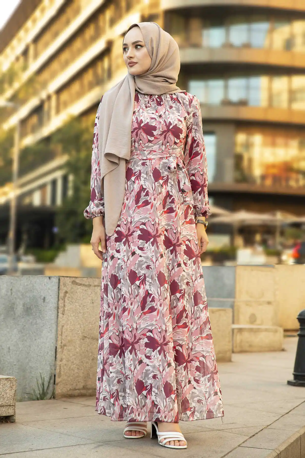 Женское шифоновое платье-хиджаб, разноцветное модное повседневное платье, 2022