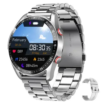 ECG+PPG Smart Watch Men Bluetooth Call Smart Clock Fitness Tracker Waterproof Sports Stainless Steel Touch Screen SmartWatch 4