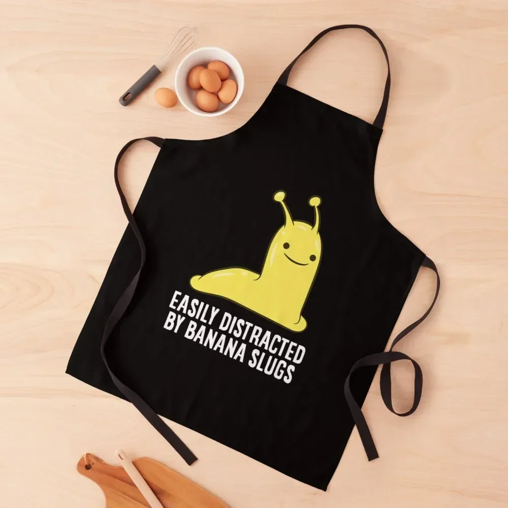 Футболка Banana Slug Забавный подарок Легко отвлекается на Футболка_by EQDesigns_ Фартук