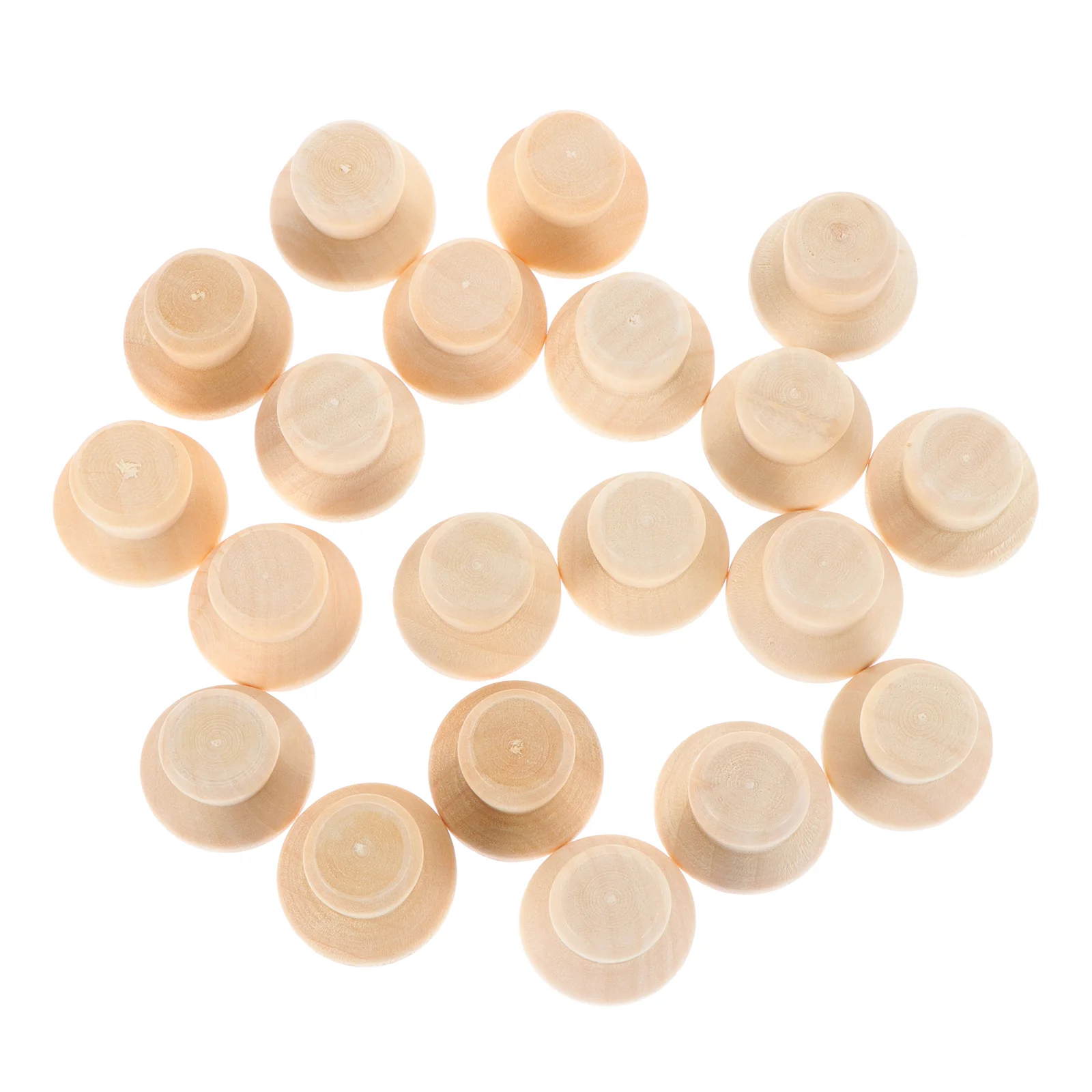 

20 Pcs Puppet Hat Kids Mannequin Painting Supply Wooden Peg Painted Unfinished Dolls Child Models