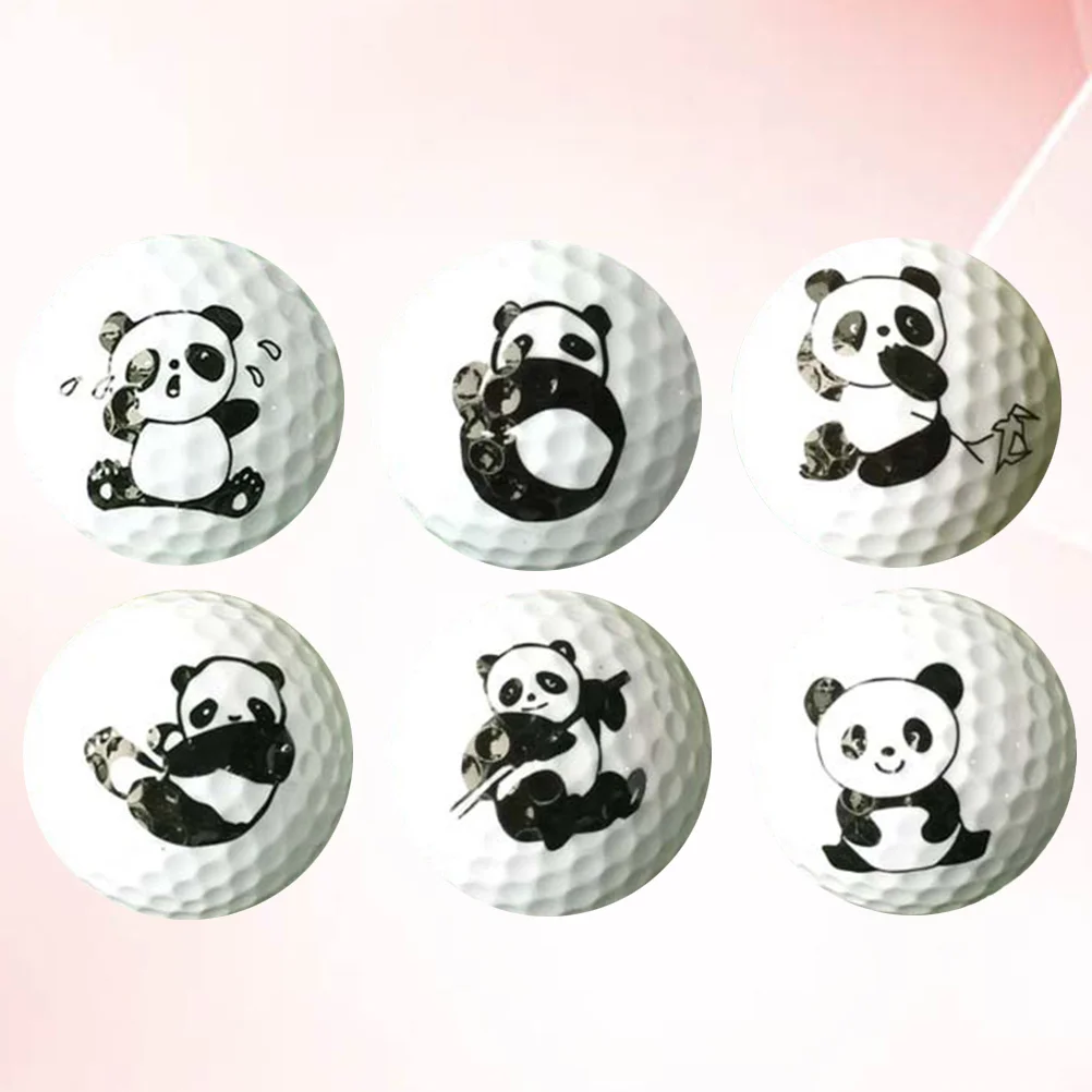 

6pcs Cartoon Panda Pattern Balls Practice Supplies Indoor Training Aid Two-layer Training for Home Outdoor (Random Style)