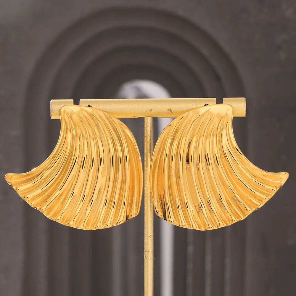 Серьги из нержавеющей стали для женщин волнистые серьги в форме хула