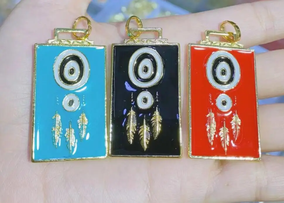 

1 шт. красная черная синяя квадратная Золотая эмалированная Подвеска для женщин DIY ожерелье ювелирные изделия аксессуары Оптовая Продажа df3s