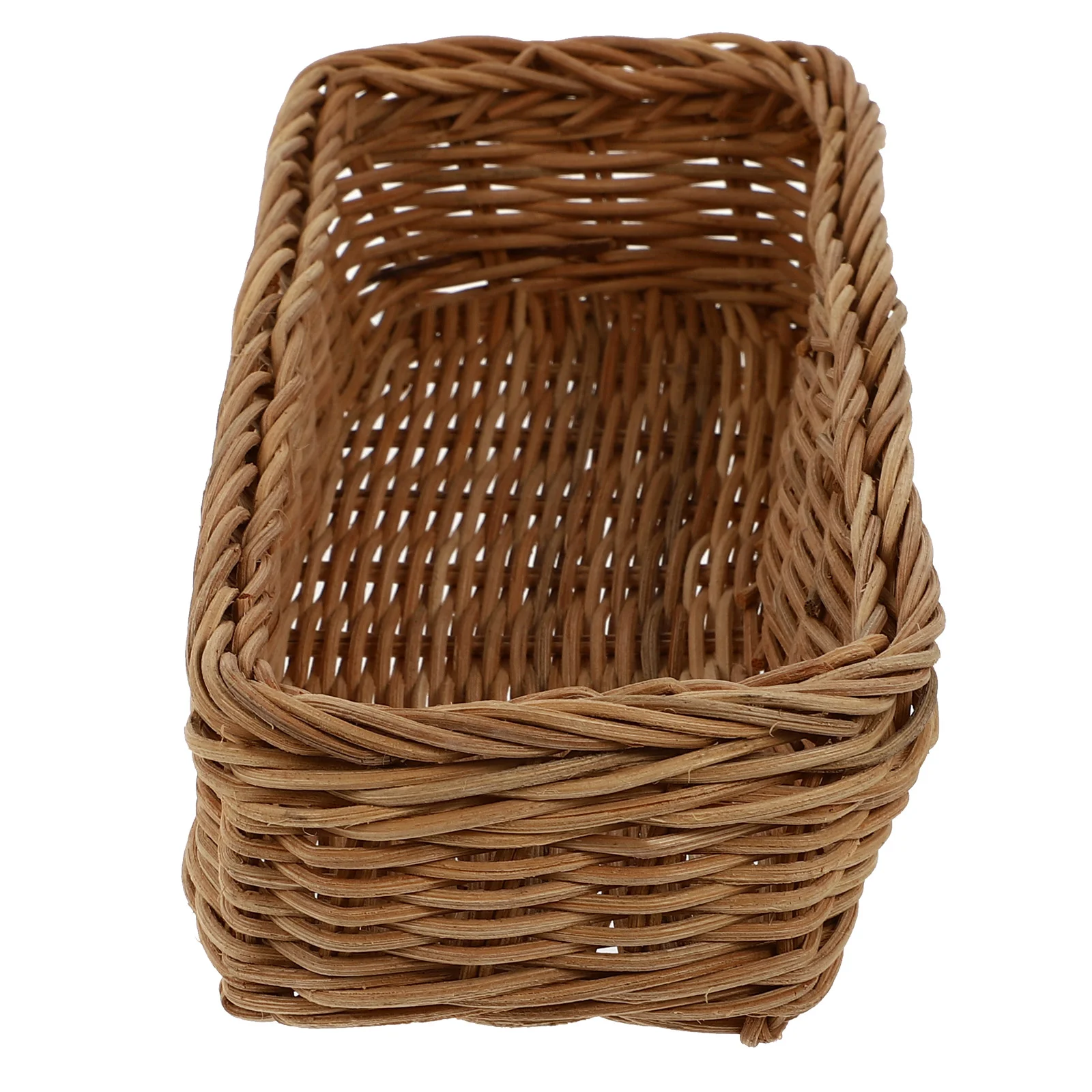 

Woven Baskets Sundries Storage Tray Desktop Creative Cutlery Decorate 25X10X5.5CM Small Rattan Brown