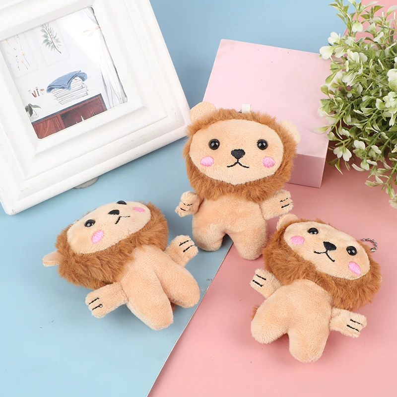 

12CM Kawaii Little Lion Plush Stuffed Toys Soft Doll Keychain Bag Pendant Accessories Blush Shy Lion King Doll Small Plush Toy