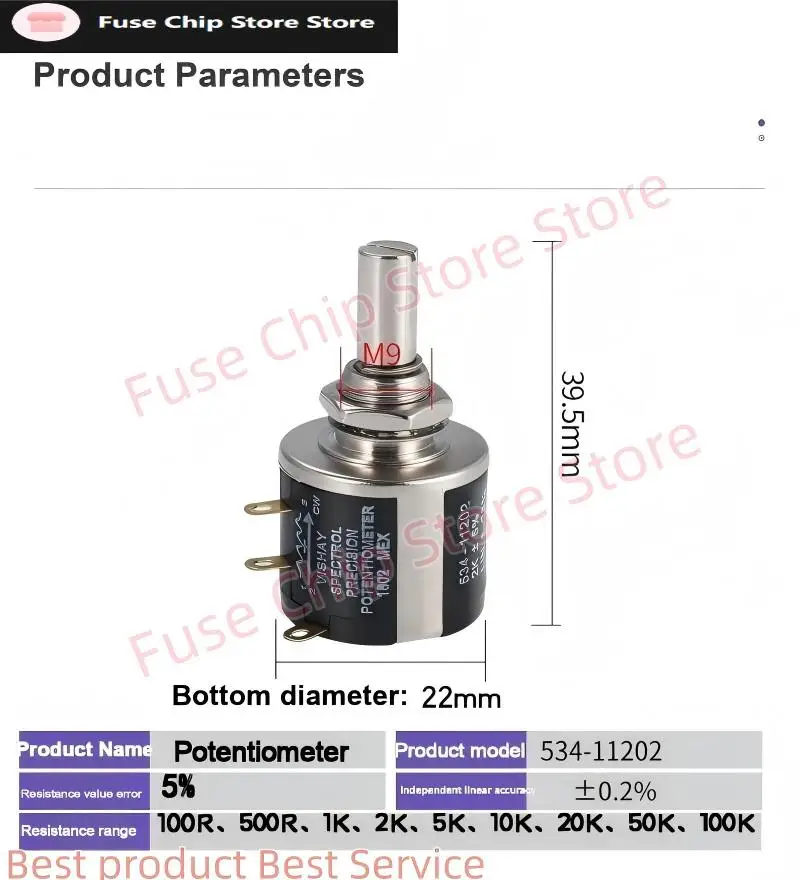 Новый многооборотный проволочный потенциометр Spectrol 534-11503 534-1-503 50K 2W (art.: 3920d7cf07d9f) - 3920d7cf07d9f