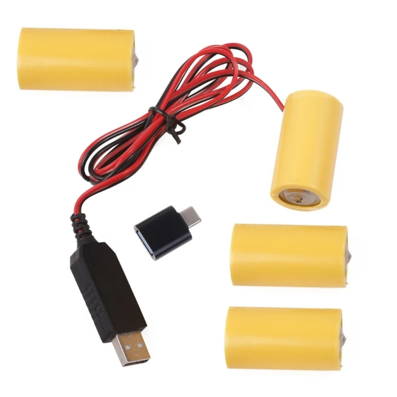 Универсальный 6 В LR14 C блок питания USB-кабель 4 шт