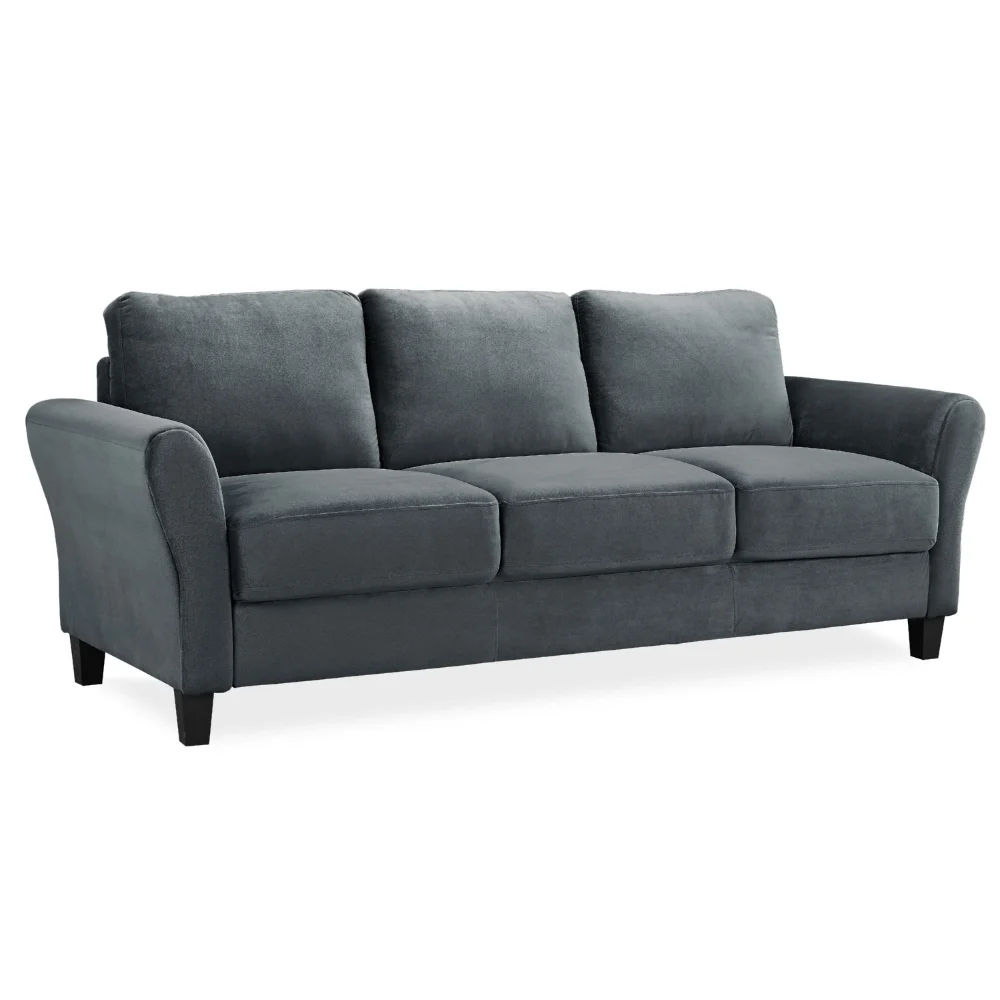 

Lifestyle Solutions Alexa Sofa with Curved Arms, Gray Fabric