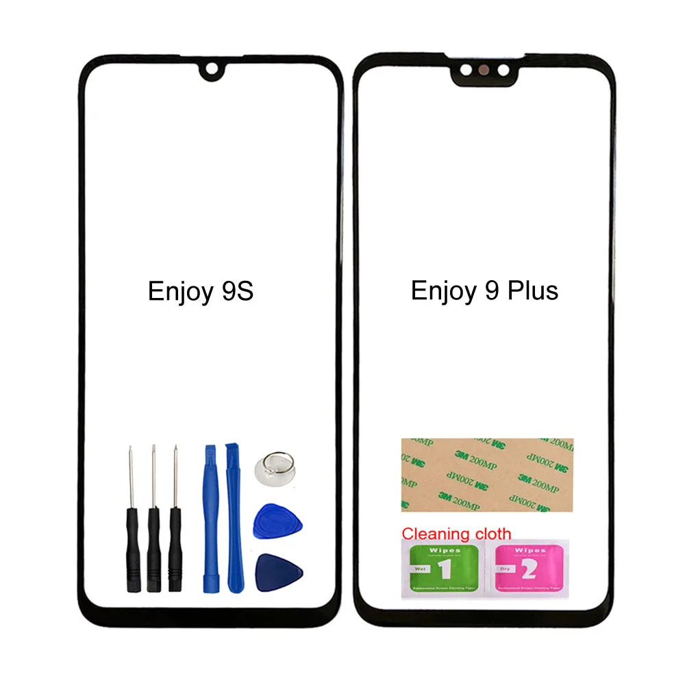 mobile touch screen panel for huawei enjoy 9s 9 plus front outer glass panel no touch screen digitizer phone repair parts free global shipping