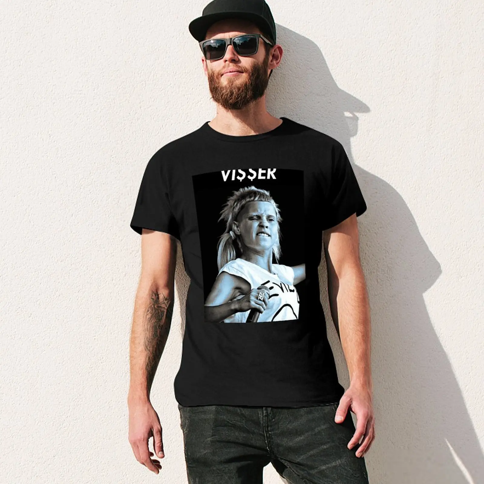 Фото Футболка VI$$ER YOLANDI, однотонная, с коротким рукавом, из хлопка. №3