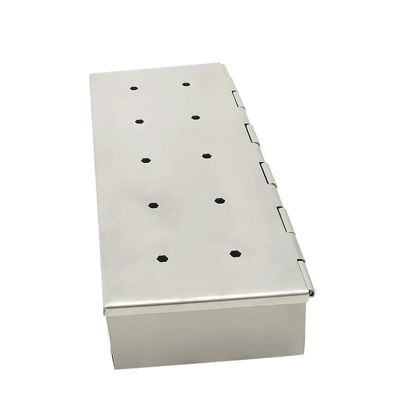 

Коробочка для барбекю, деревянные чипсы для дома и улицы, угольный газовый гриль для барбекю, аксессуары для вкуса мяса, коптильная коробка