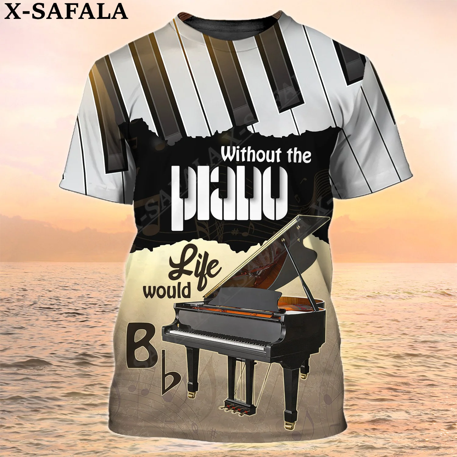 

Футболка Мужская/женская с круглым вырезом, Повседневная Удобная рубашка из молочного волокна, с 3D принтом фортепиано, музыкальный любовник, лето