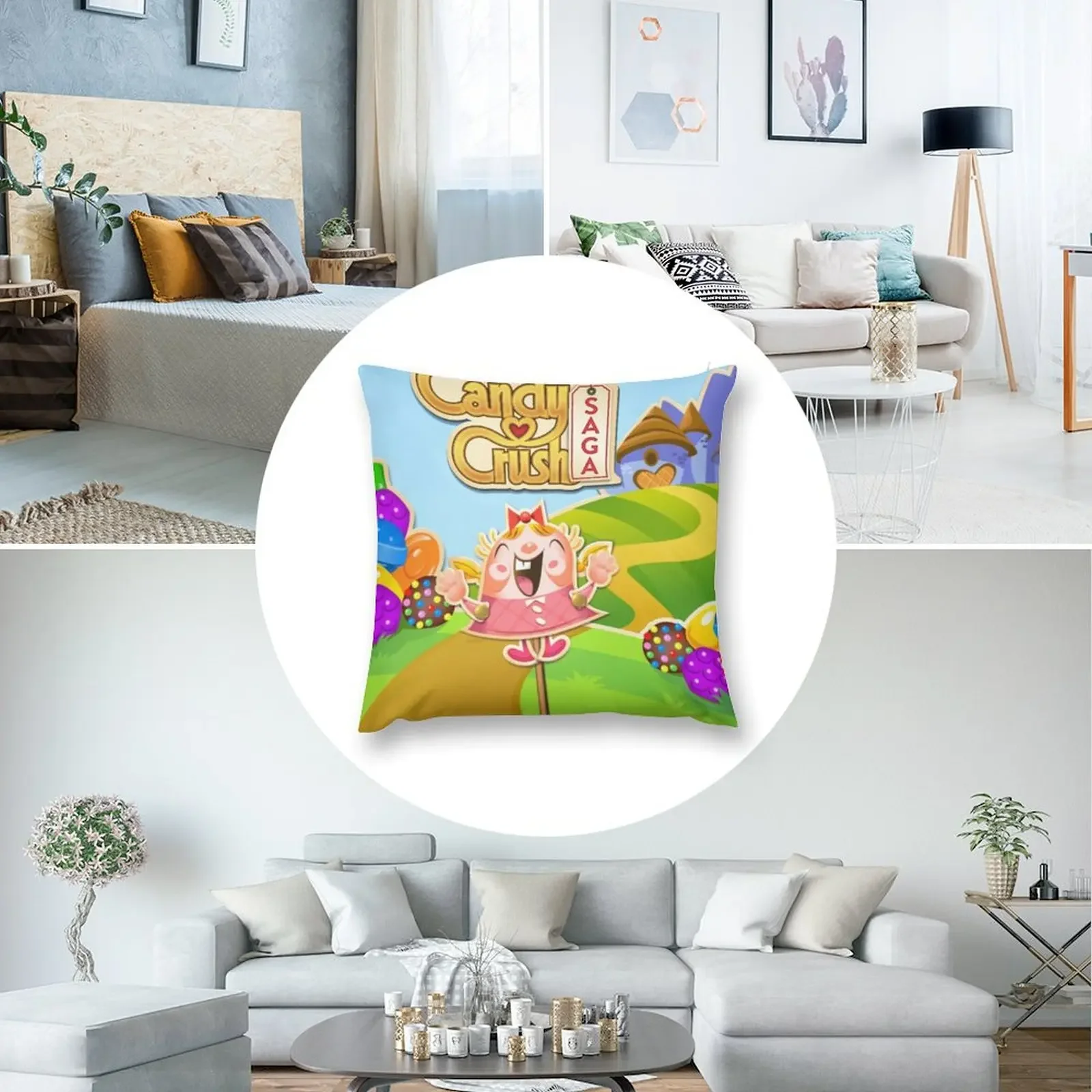 Tiffi Candy Crush Start Art Mashup декоративная подушка наволочки наволочка Рождественские