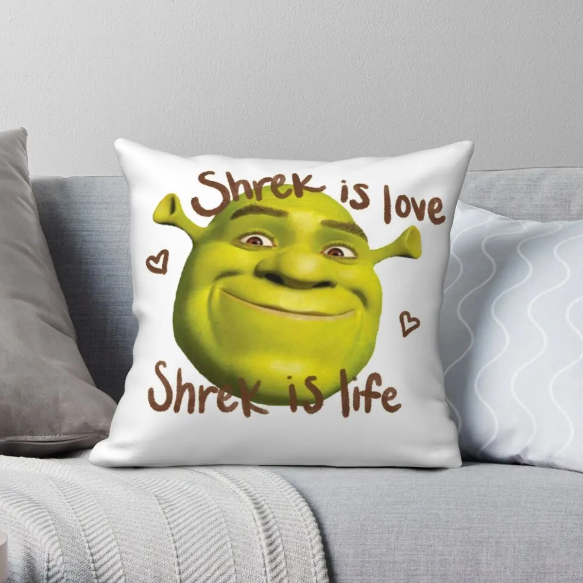 

Shrek Is Love Square Pillowcase Polyester Linen Velvet Creative Zip Decor Pillow Case Sofa Seater Cushion Cover