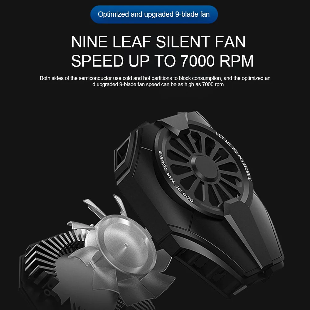 

Semi-Conductor Phone Cooler Fan Case Gaming Radiator Mute Durable Quick Universal Anti Slip Rechargeable Easy Install Fixed