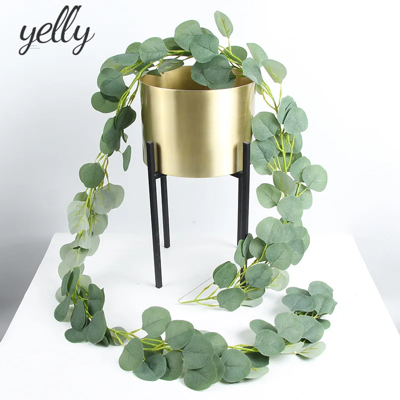 

200cm Simulation Eucalyptus Leaf Vine Leaf Money Leaf Home Wedding Decoration Fake Flowers Garden Decoration Artificial Plants