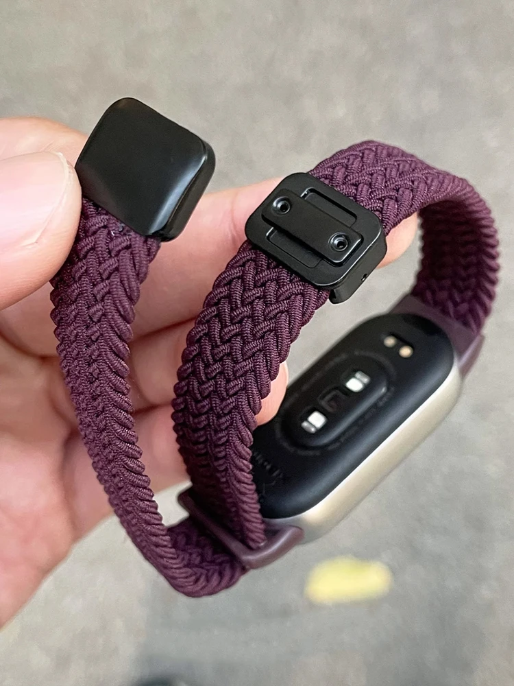 Фото Сменный ремень для Xiaomi Mi Band 8 9, аксессуары с магнитной пряжкой, плетеный браслет Correa Miband 9 Miband 8, ремешки для часов №2