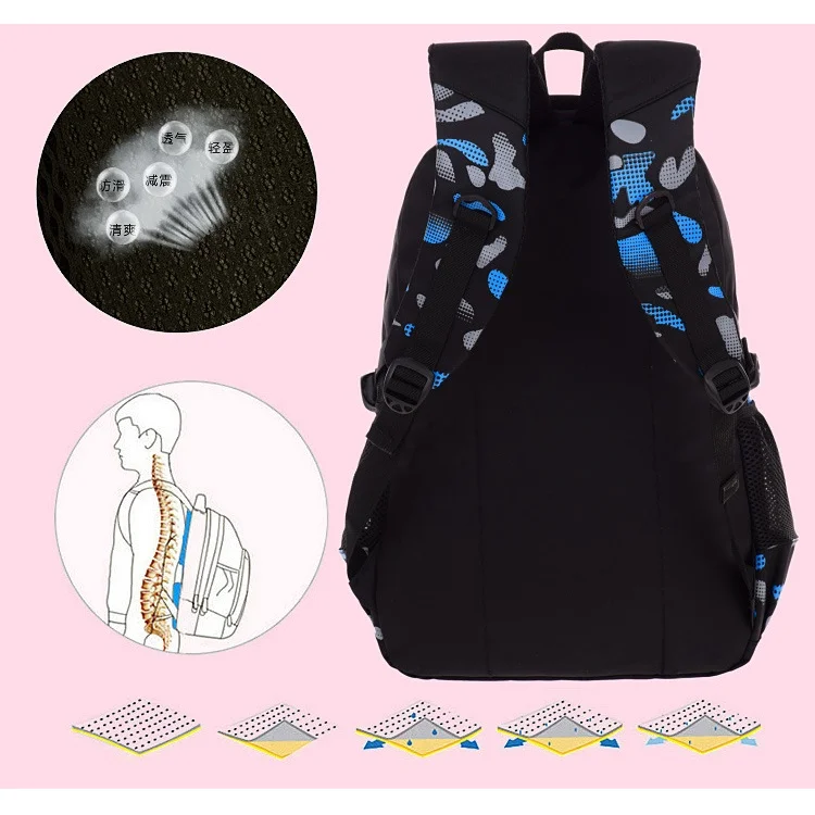 New Boys Girls Leisure Backpacks Primary Middle School Students Waterproof Lightweight Schoolbags for Children 6-12 Years Old