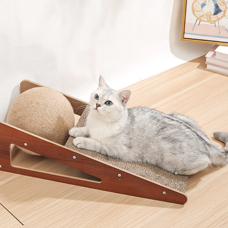 

Pet Cat Grab Board Cat Toys Corrugated Paper Cat Grab Ball Does Not Drop Scraps Large Cat Play Stand Against Wall