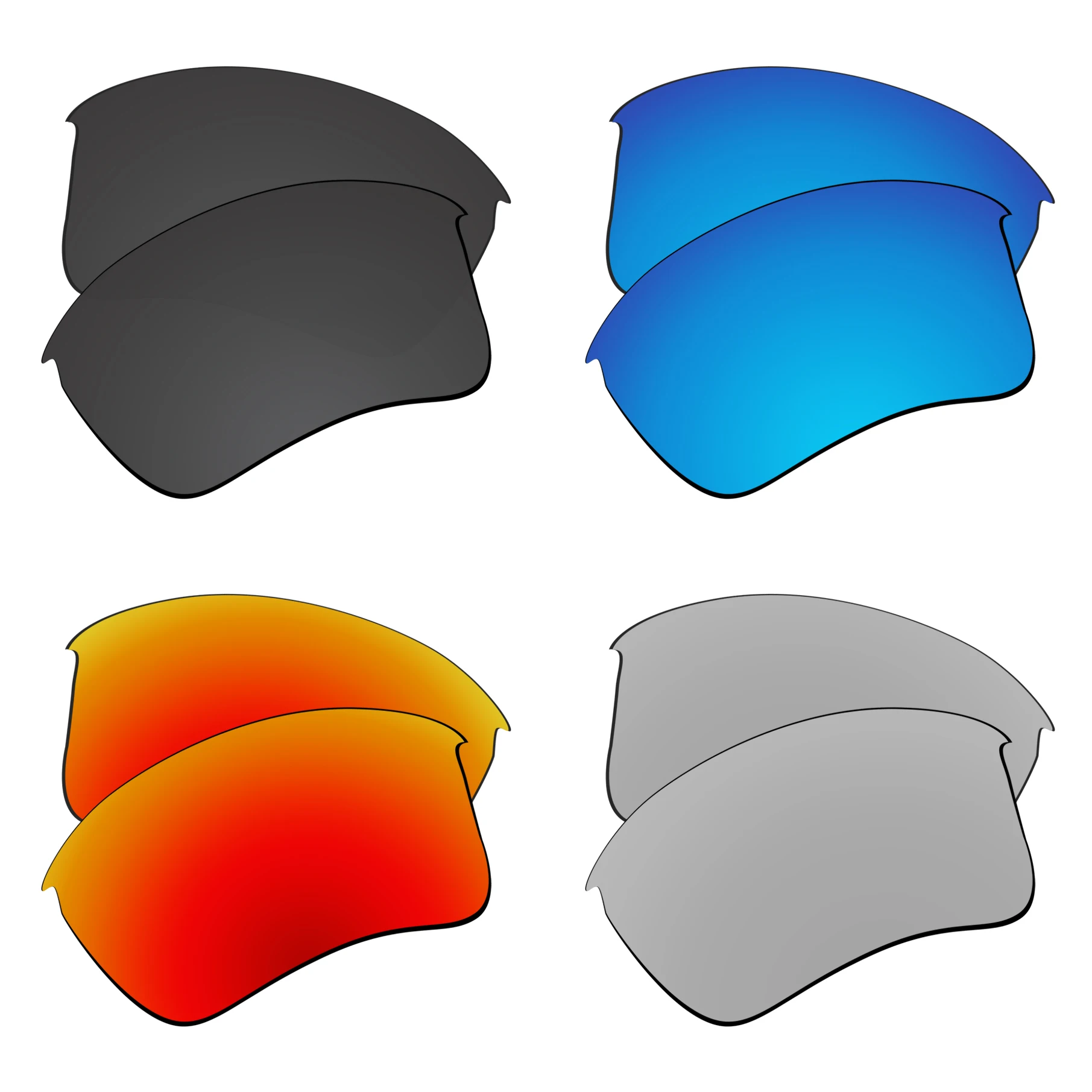 SNARK Polarized Replacement Lenses for Oakley Flak Jacket XLJ Sunglasses (Lenses Only) - Multiple Choices