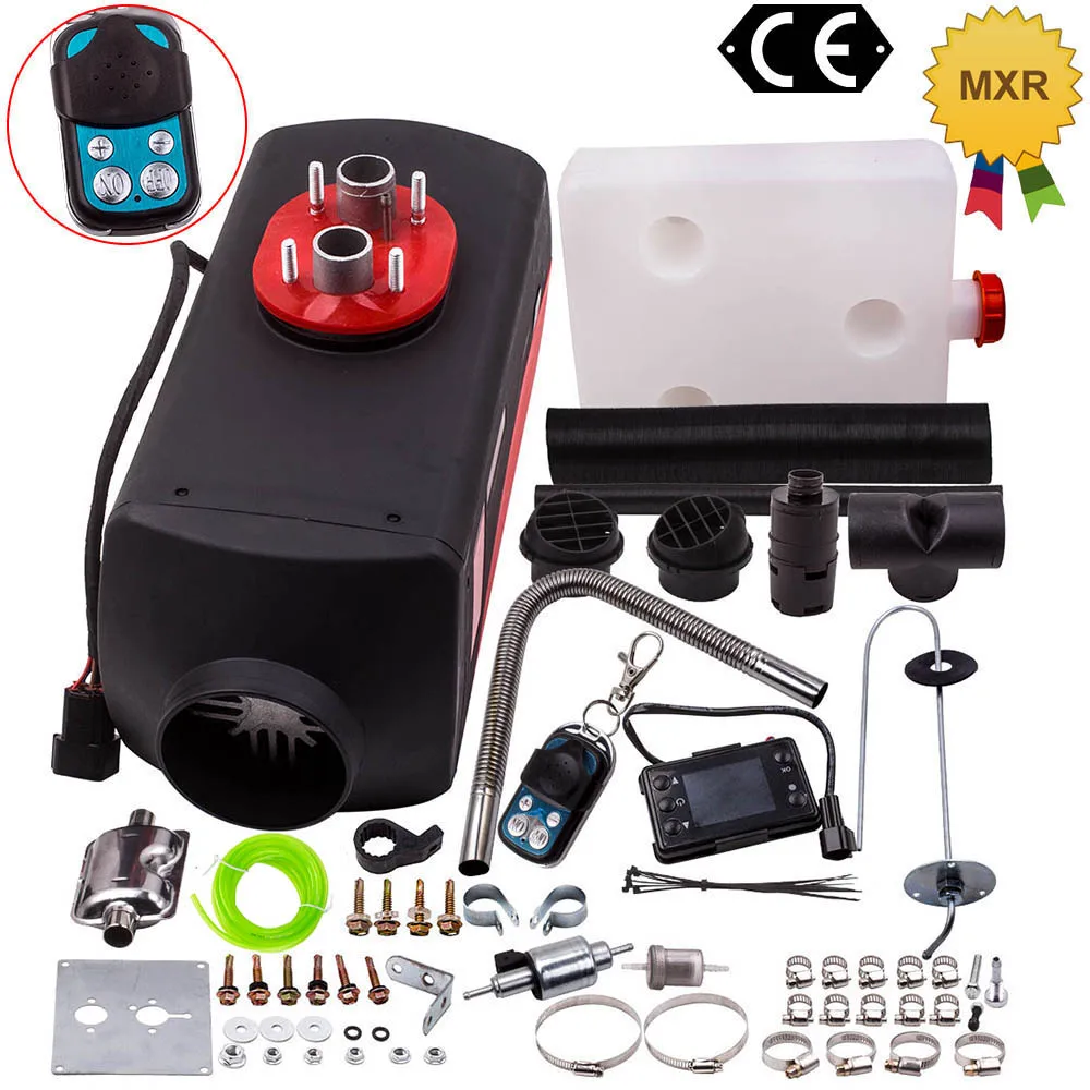 

5KW 12V Diesel Air Heater Thermostat Remote LCD Display for SUV RV truck Trailer 12V Tank Silencer+Vent+Duct Motorhome RV