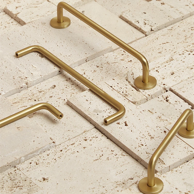 

Brass Long Furniture Handles Light Luxury Wardrobe Kitchen Drawer Pulls Nordic Copper Cupboard Cabinet Handles Hardware