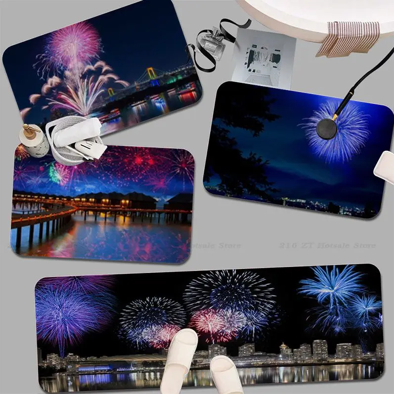 

Fireworks Entrance Door Mat Non-Slip Laundry Room Mat Laundry Decor Balcony Child Living Room Doormat Area Rug