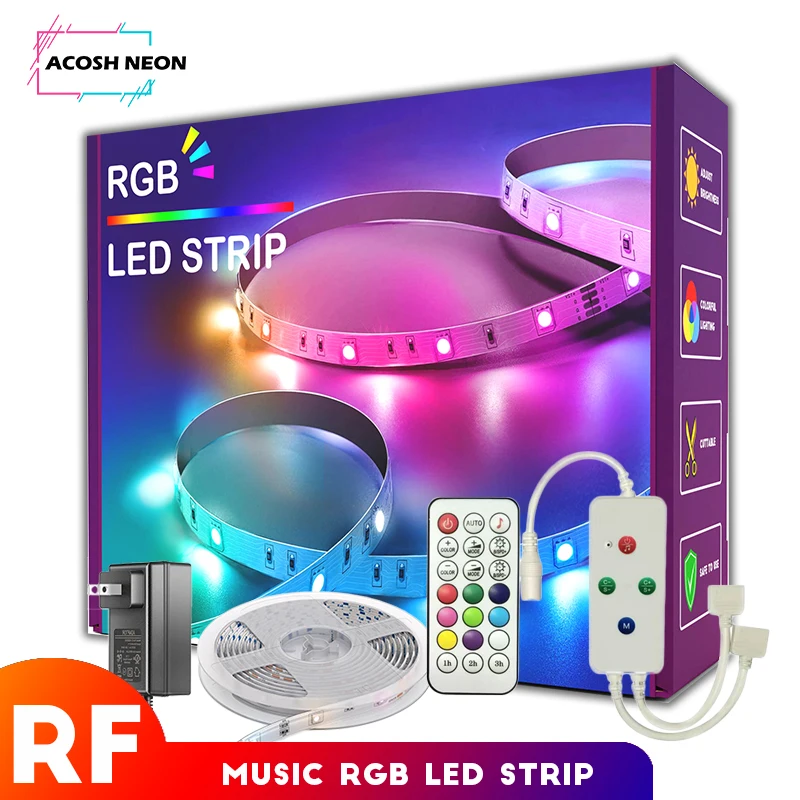 65.6ft led light strips with 21Keys RF remote control 12V-24V 60Leds/M LED Strip Lights cintas led led rope light for decoration