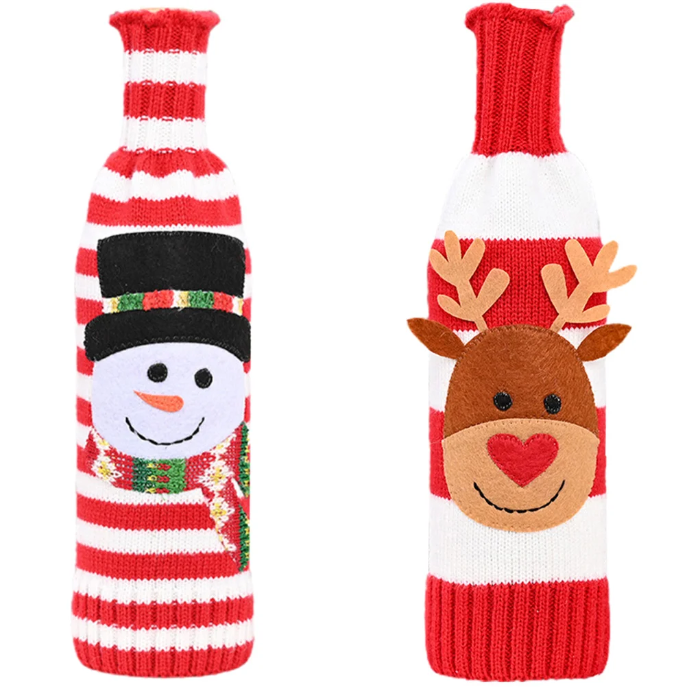 

2pcs Decorative Coat Holiday Cover Wrapping Cover Koozies Xmas Bottle Decorations