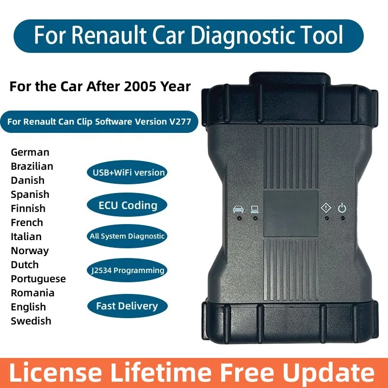 Последний Can Clip V227 с Wi-Fi для сканера Renault VCI Obd2 Автоматический диагностический интерфейс год после 2005 года.