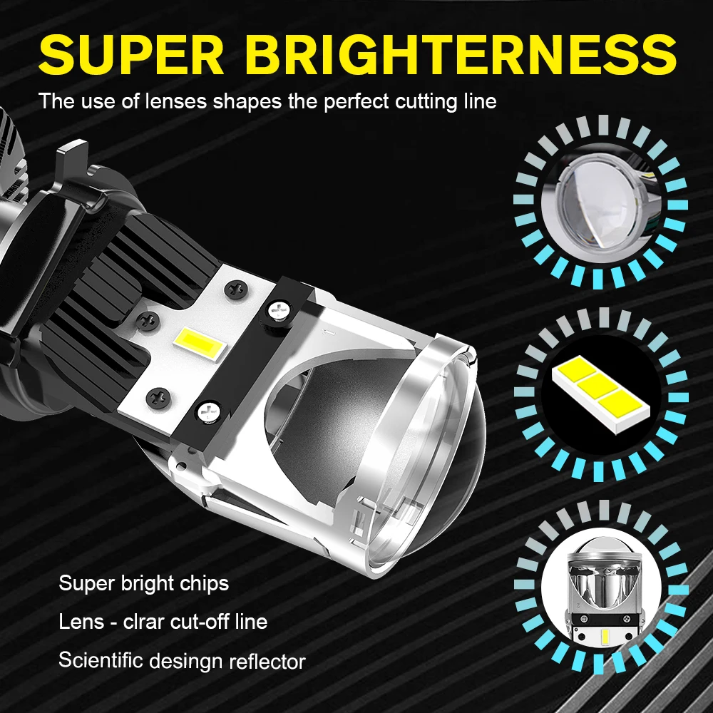 BraveWay H4 светодиодный ные лампы для фар с объективом автомобиля без ошибок Ближний