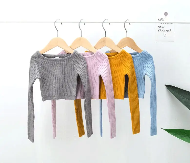 2022 Spring Autumn New Kids Tops Girls Yoga Sweaters
