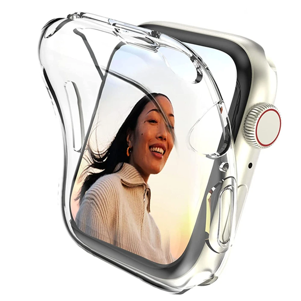 Силиконовый прозрачный защитный чехол для Apple Watch 44 мм 40 42 38 45 41 из ТПУ iwatch серии 7 se