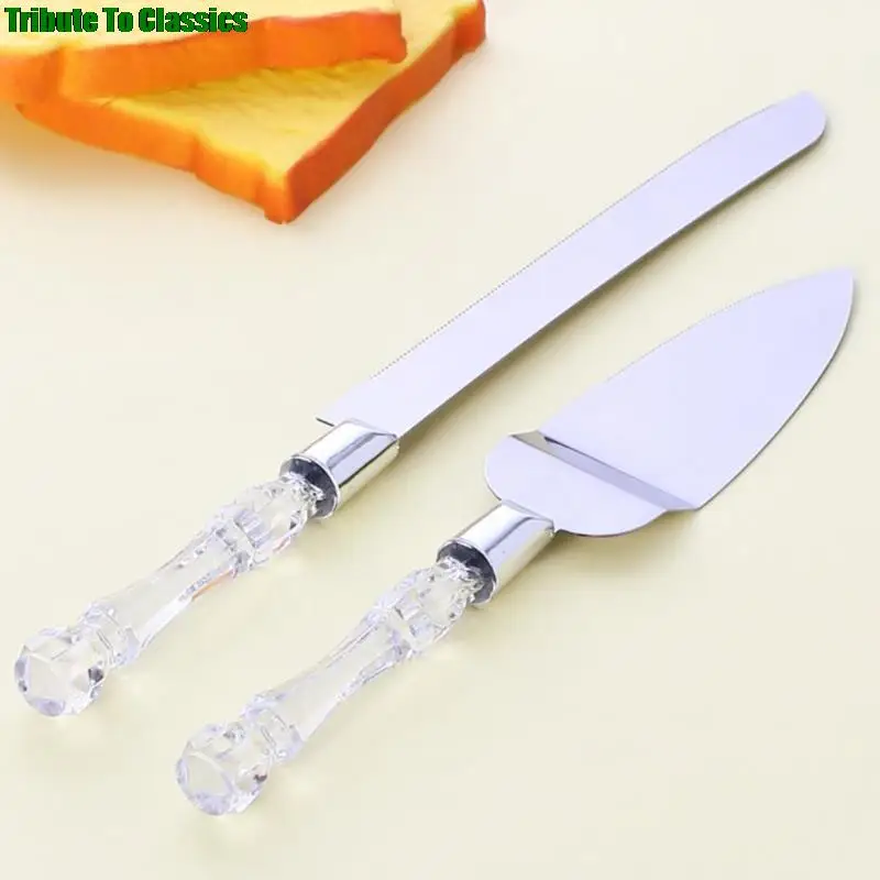 2Pcs Stainless Steel Cake Shovel Set Dessert Pie Fondant Divider Cutter Bread Pizza Knife Spatula Server Baking Tool for Wedding