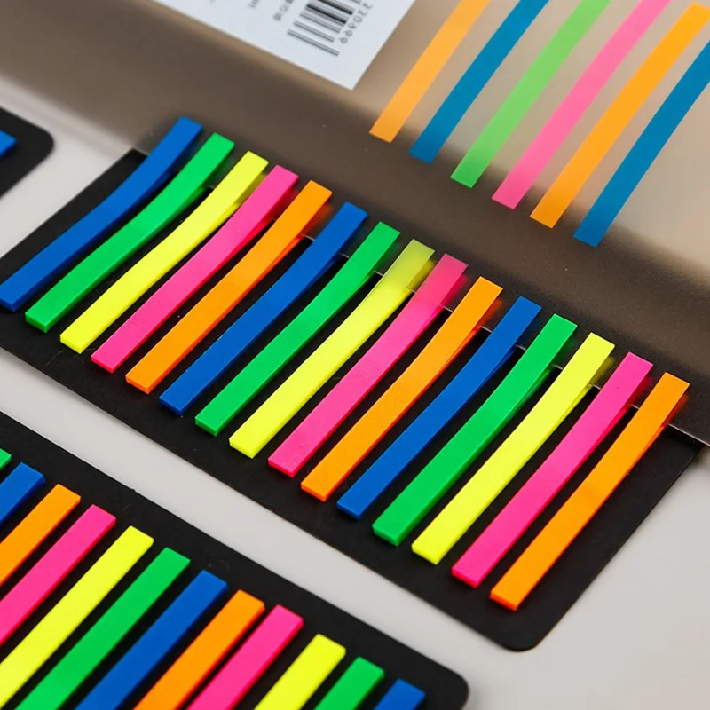 

2/4/5PCS Self Adhesive Memo Sticker 300 Sheets Thin Strips Colorful Bookmark Reading Aid Office Stationery Supplies Memo Pad