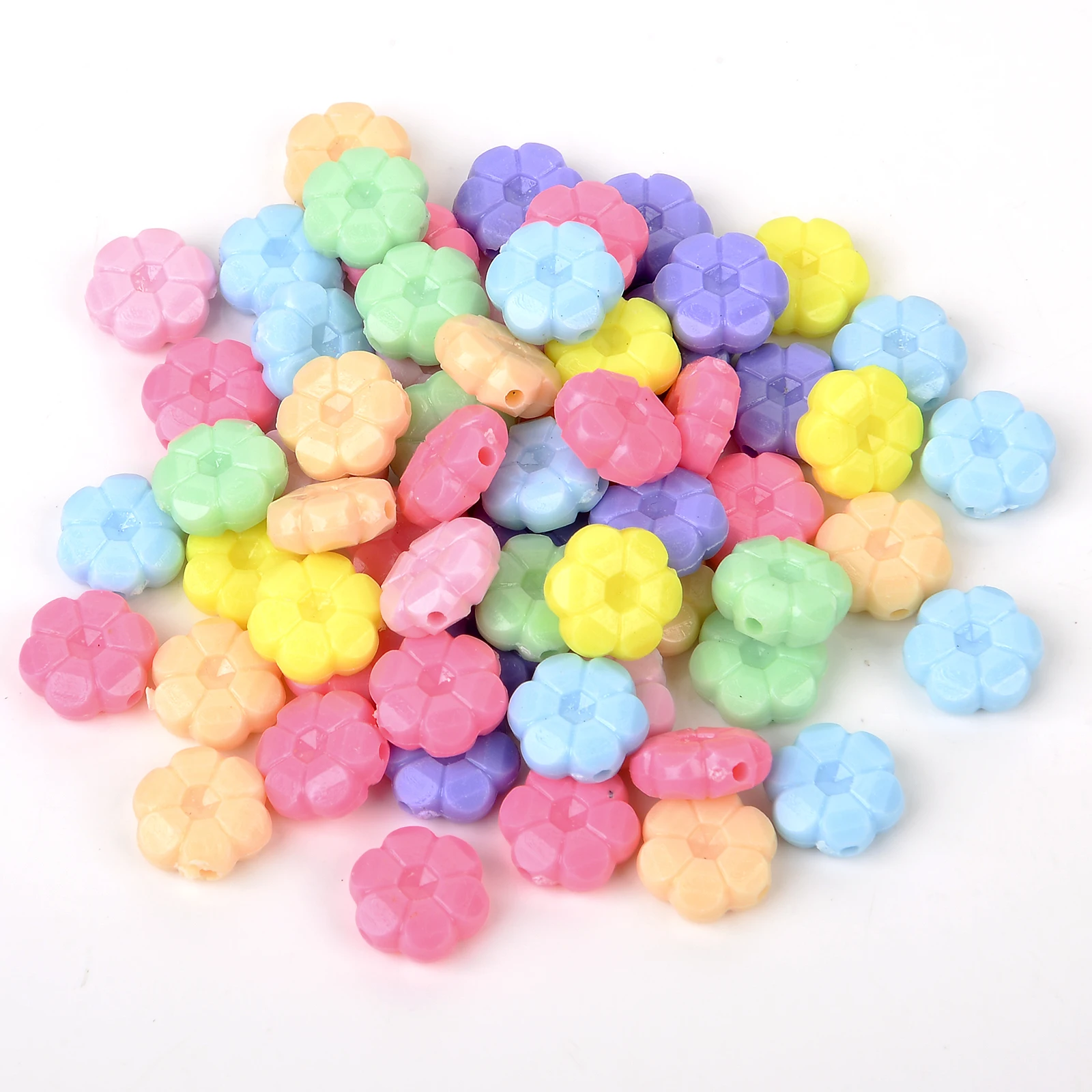 50pcs Little Flower Candy Color Acrylic Beads DIY For Making Jewelry Bracelet Necklace Earrings Fashion Boho Accessories 11x10mm - купить по