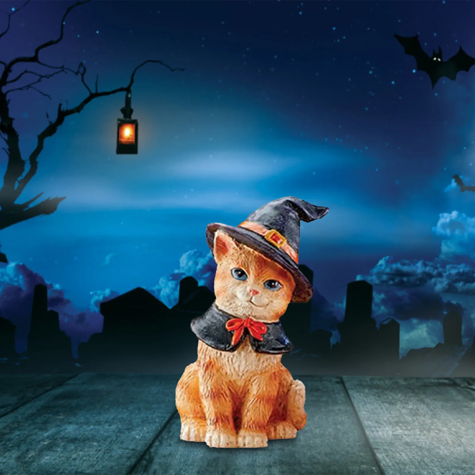 

Home Decor Halloween Cat Statue Resin Crafts Funny Desk Lawn Ornaments Garden Gnomes Outdoor Solar Welcome Black And Ornaments