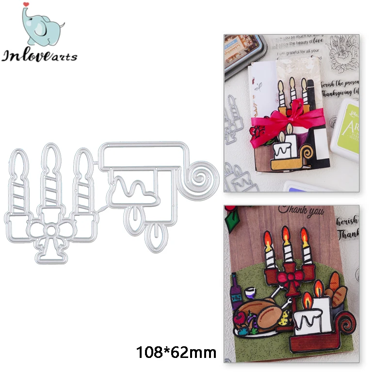 

InLoveArts Candlestick Metal Cutting Dies Candle Stencils For DIY Scrapbooking Decorative Embossing Handcraft Template DIY 2022
