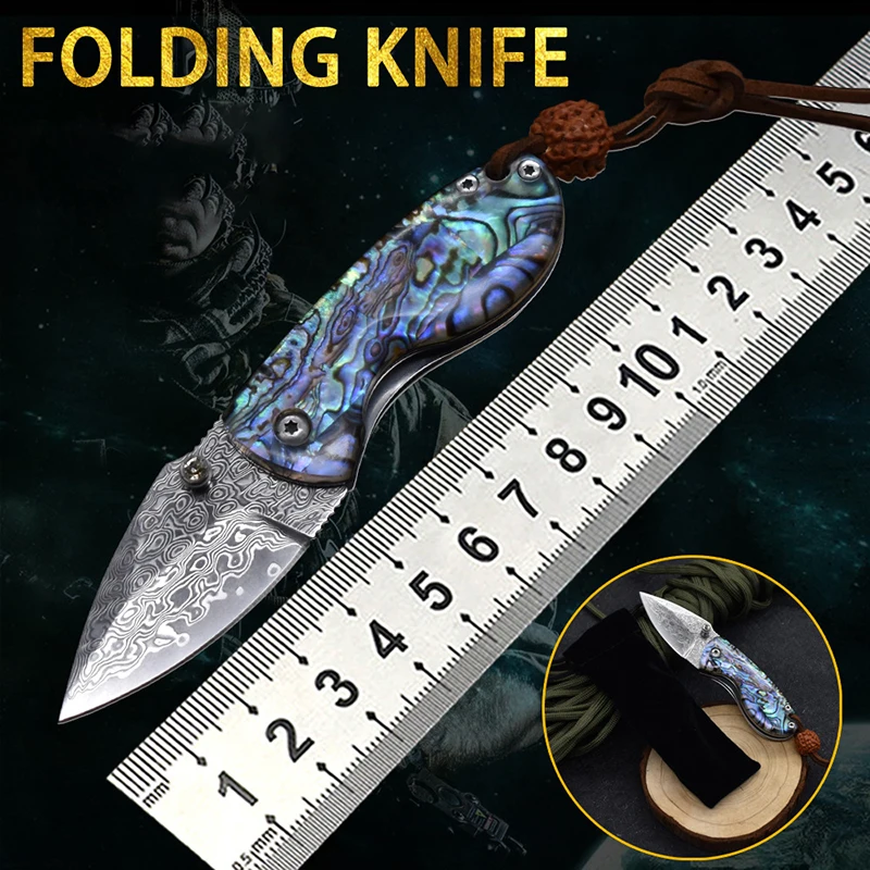 

XITUO Folding Knife Damascus Steel Portable Folding Knife Family Fruit Knife Outdoor Camping Picnic Knife Sharp Express Knife